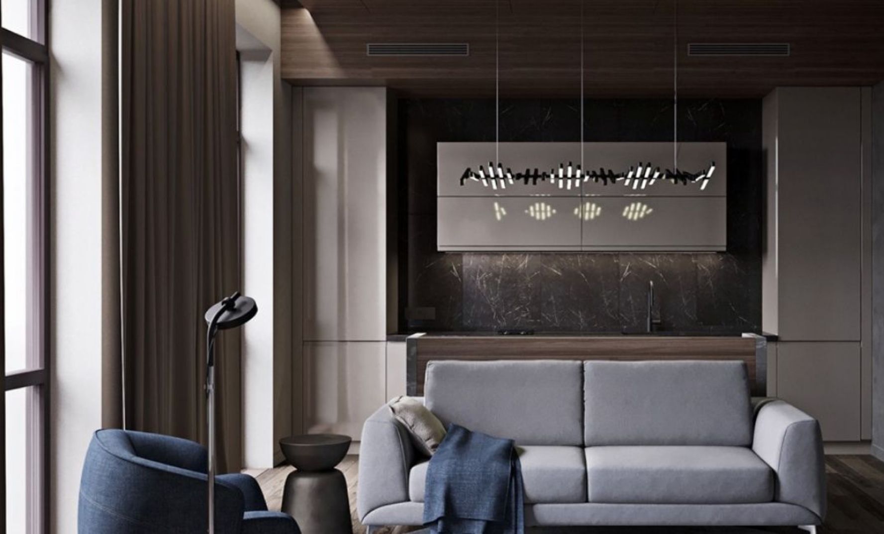 Interior design in living room